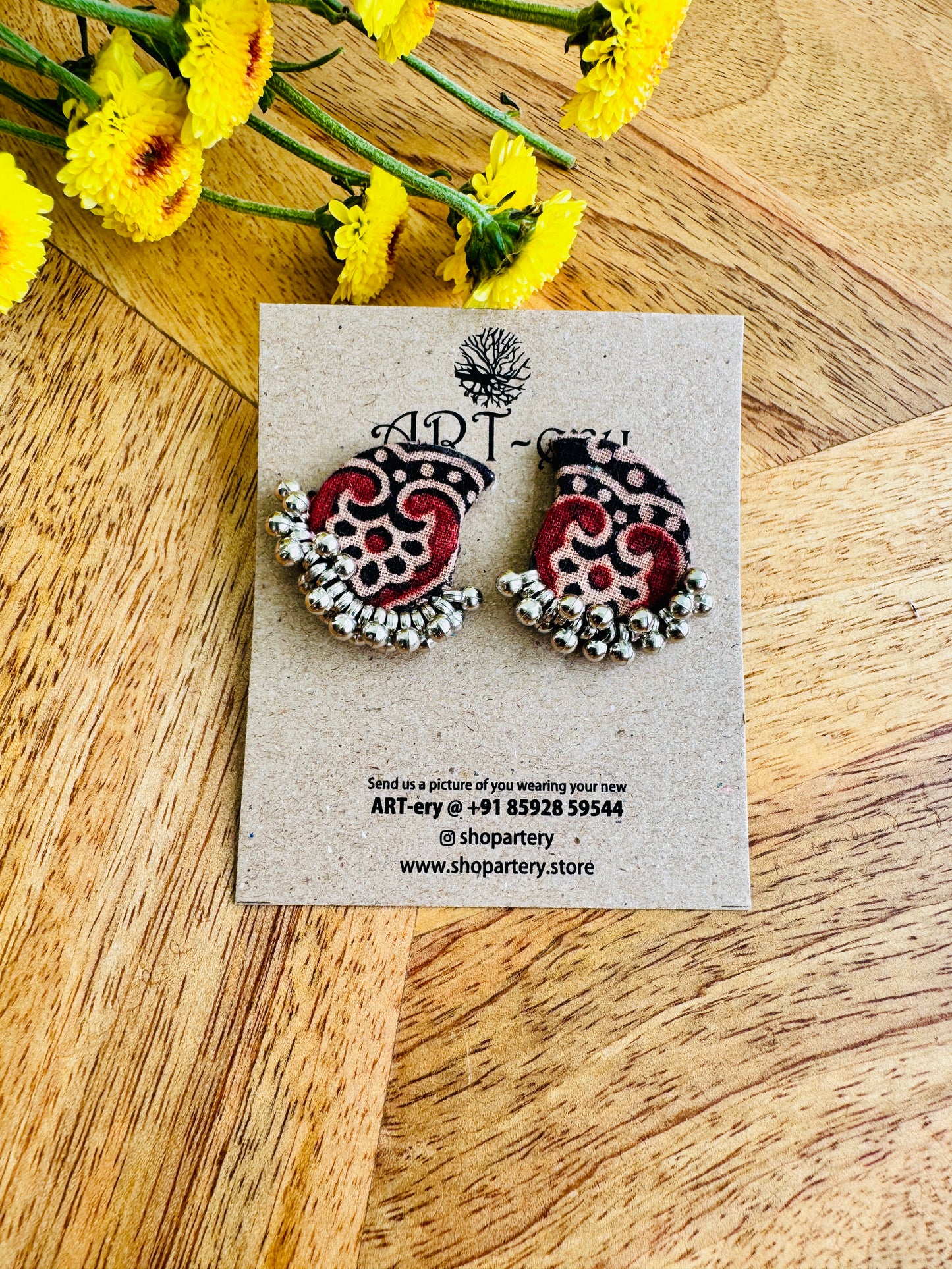 Handcrafted Fabric Statement Earrings | Boho Ethnic Earrings for Women -