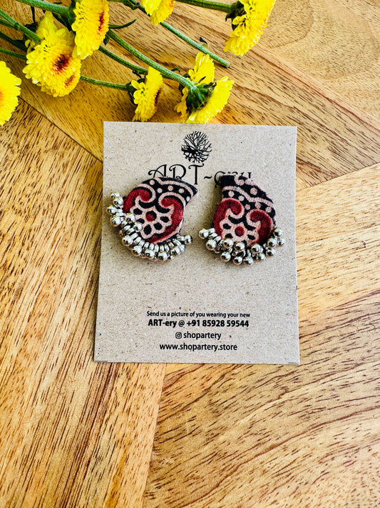 Handcrafted Fabric Statement Earrings | Boho Ethnic Earrings for Women -