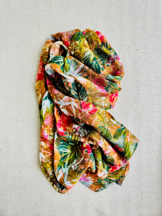 Bright poly cotton scarf - Lightweight long stole