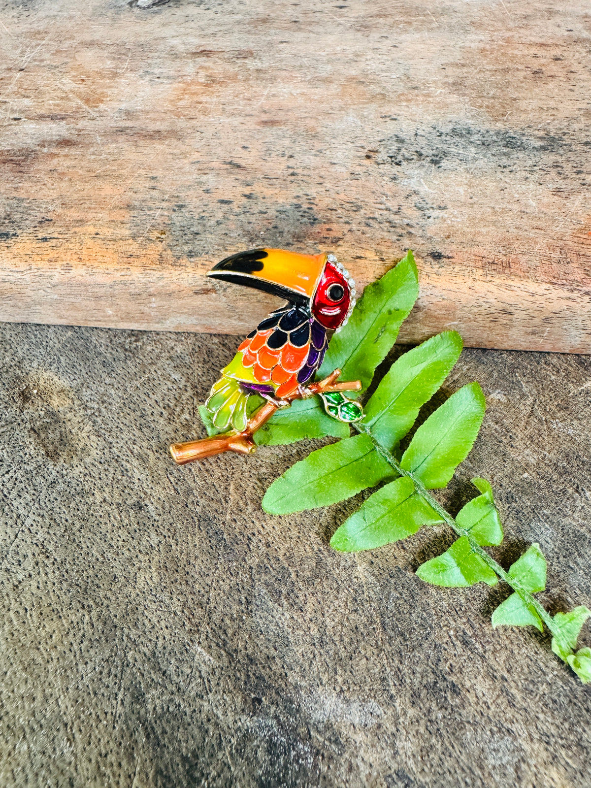 Toucan Enamel Brooch
