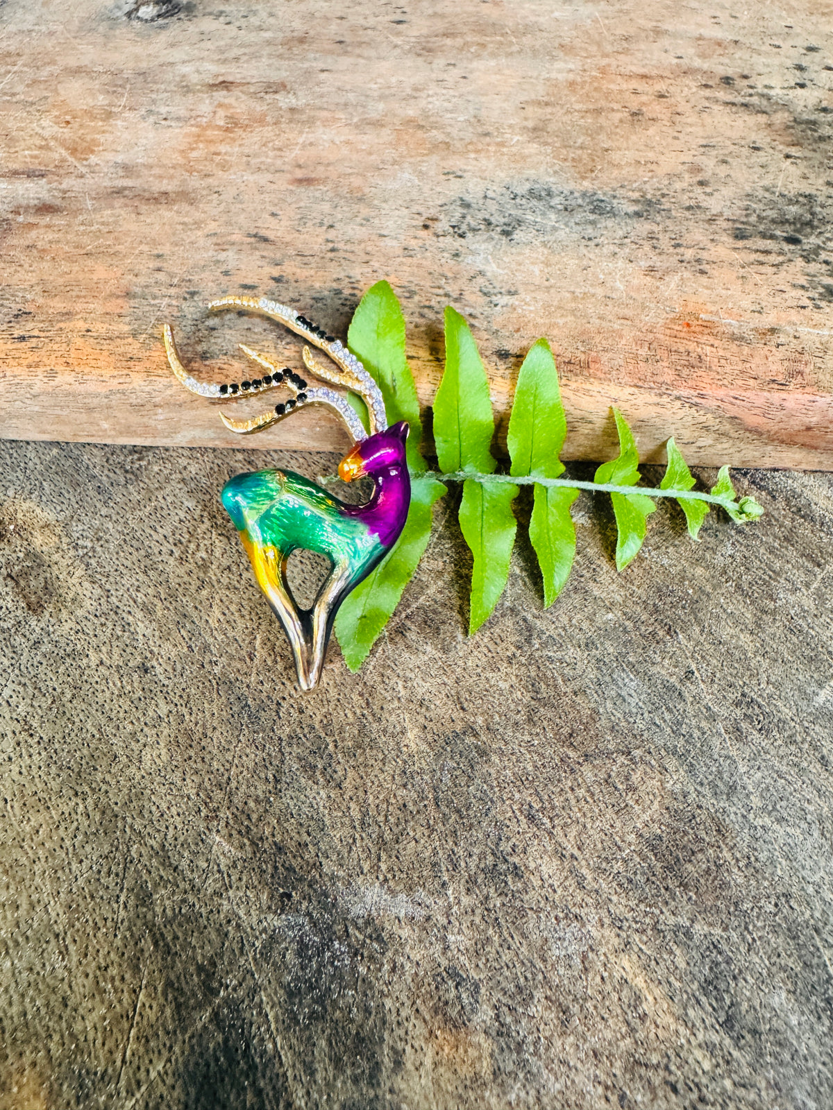 Deer Enamel Brooch