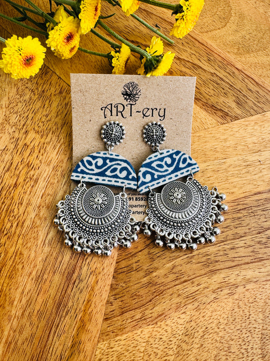 Handcrafted Fabric Statement Earrings | Boho Ethnic Earrings for Women