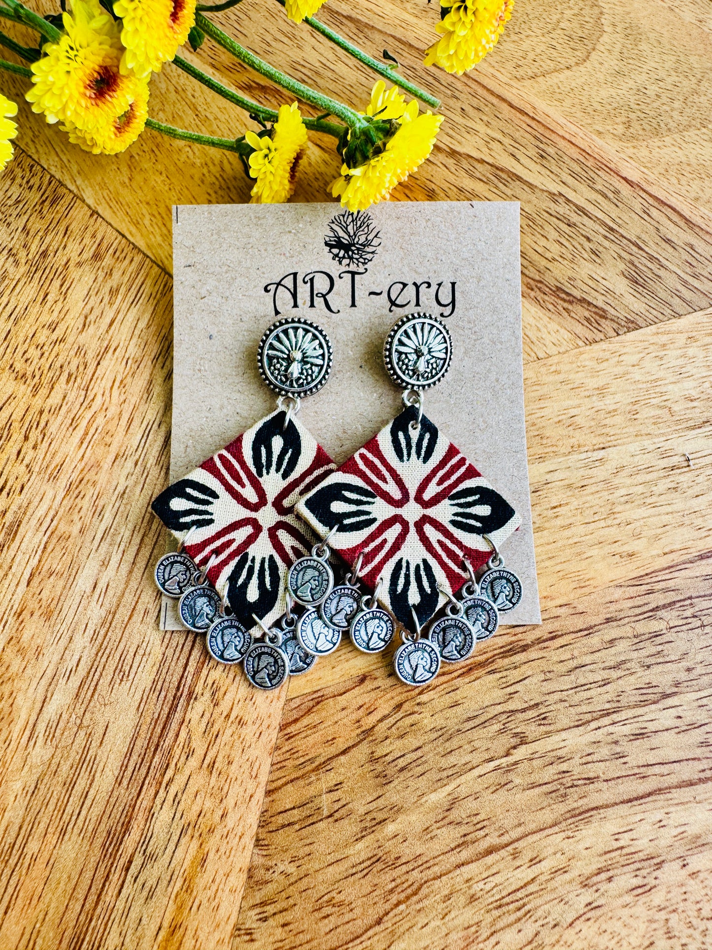 Handcrafted Fabric Statement Earrings | Boho Ethnic Earrings for Women