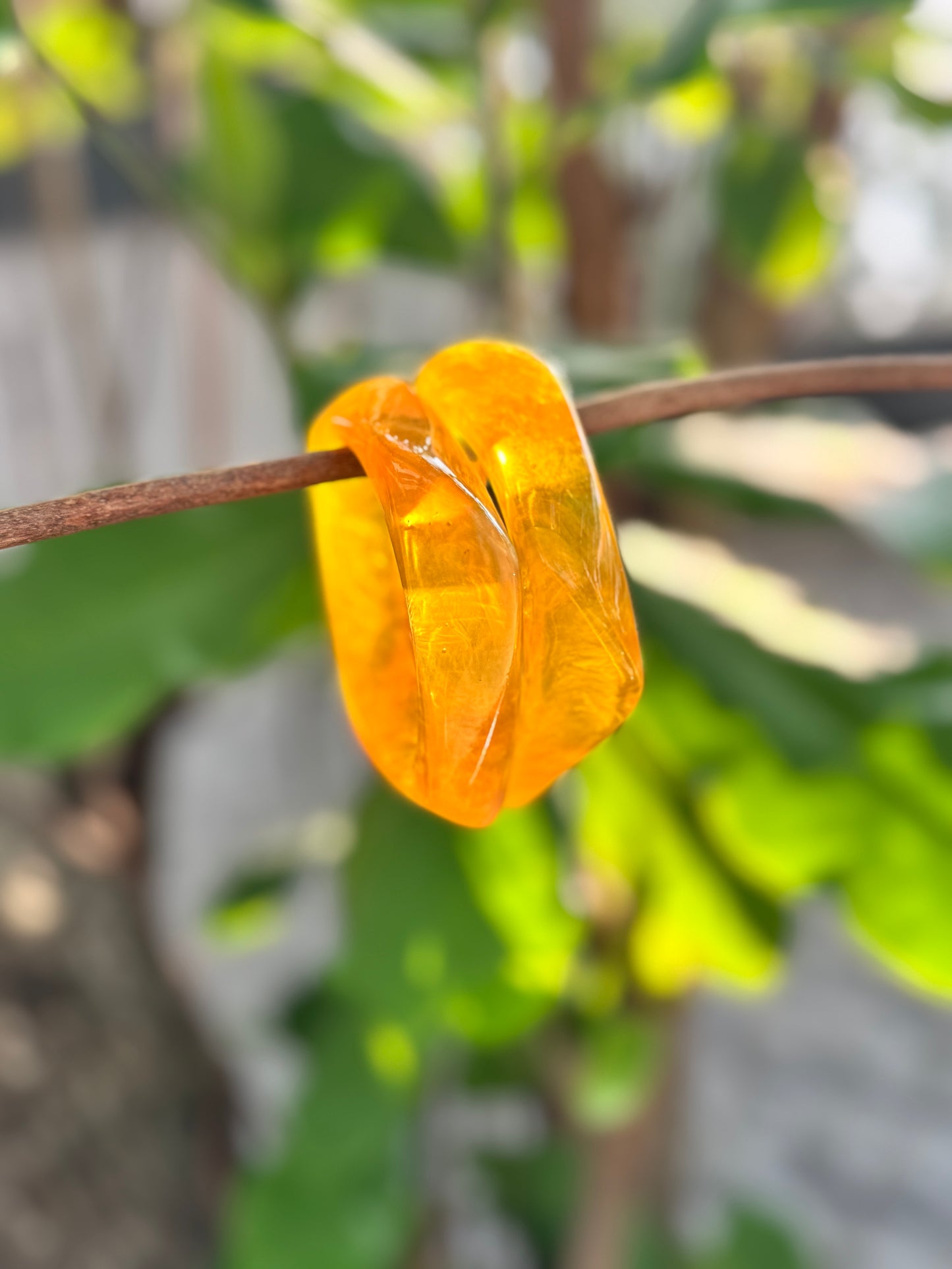 Handmade Acrylic Glossy Bangle – Statement Bright yellow bangle | Single Piece | Size 2.6