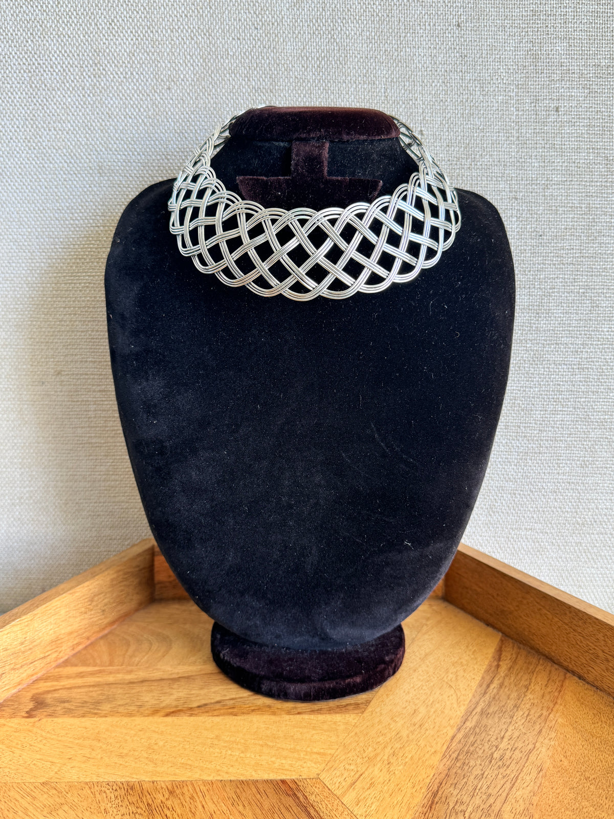 Braided metal choker