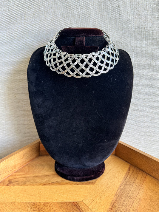 Braided metal choker